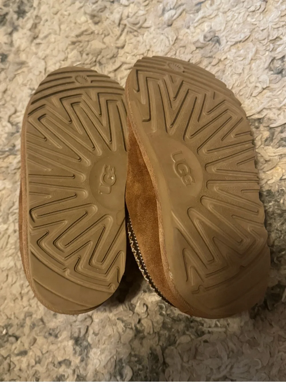 UGG Tan Shearling-Lined Interior Slippers